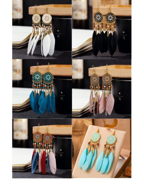 6 Feather Earrings 6 Feather Earrings