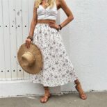 White Purple Skirt