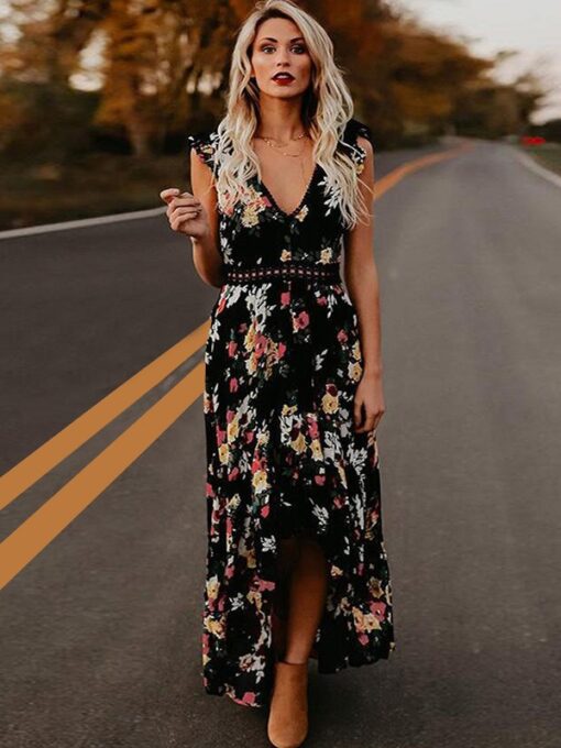 Boho maxi dress Neirin black
