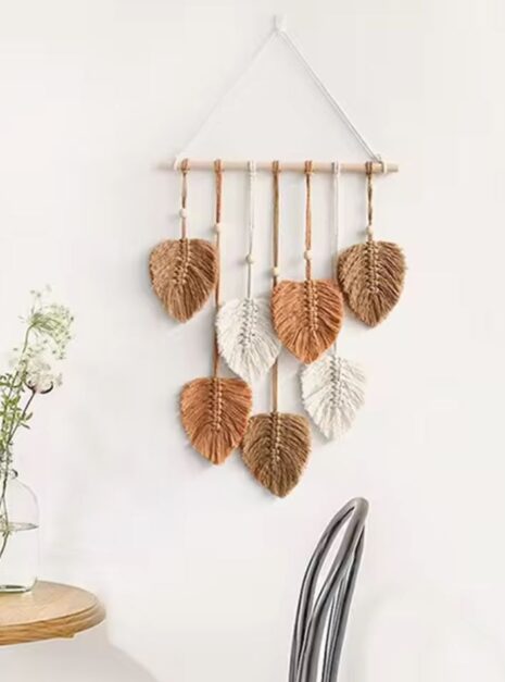 feuille macrame marron 2