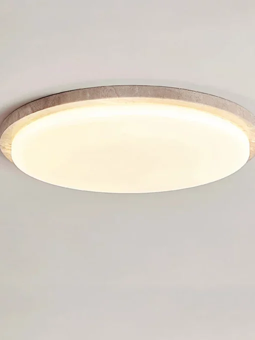 LED ceiling lamp (yellow light) in travertine D10