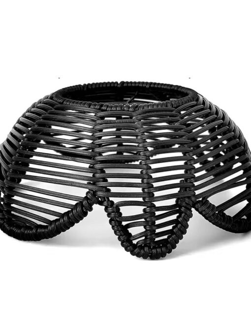 Natural rattan lampshade BLACK D8.07 inches