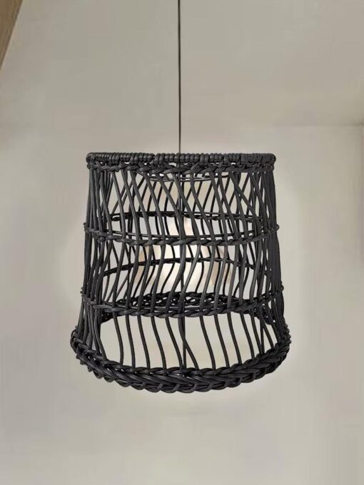 Natural rattan screen basket BLACK BLACK D7.87 inches