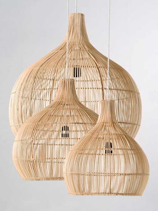 Boho-chic style rattan pendant lamp