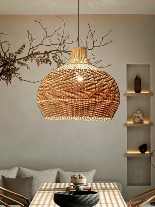 Vintage rattan pendant lamp D50 / D60