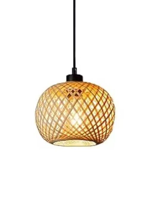 Natural rattan pendant lamp D7.87 inches