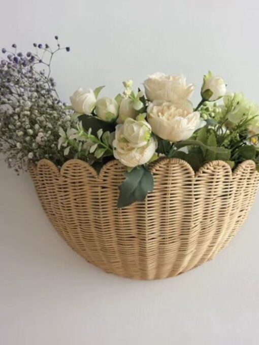 Rattan wall basket 16x28 cm