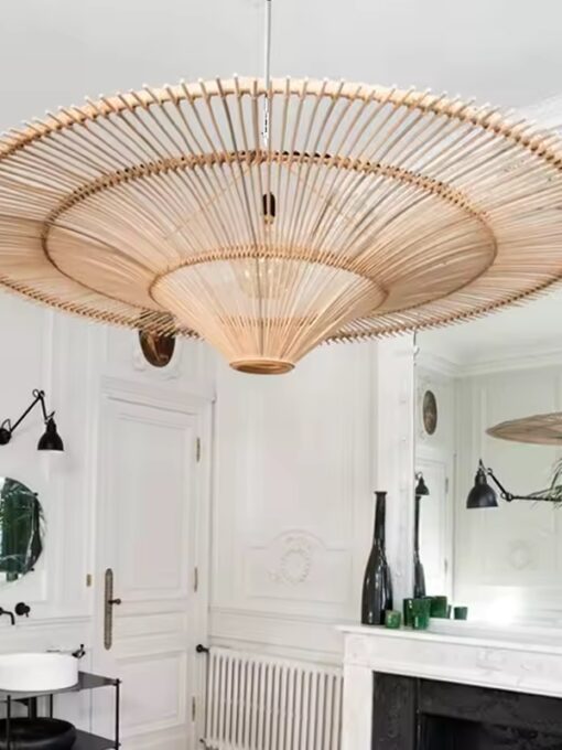 Design rattan pendant lamp D47 inches